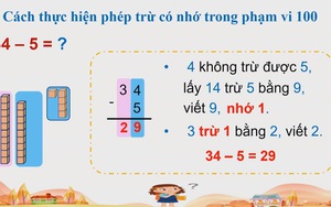 Toán lớp 2 - Bài 43: Phép trừ có nhớ trong phạm vi 100