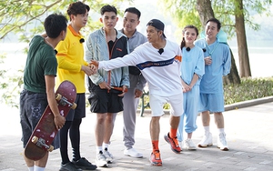 Ngô Kiến Huy "xanh mặt" khi trở thành chướng ngại vật cho thử thách trượt ván