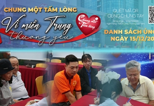 Danh sách khán giả ủng hộ quỹ “Chung một tấm lòng: Vì miền Trung thương yêu" từ 16 giờ ngày 14/12/2025 đến 17 giờ ngày 15/12/2025