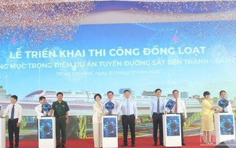 Thi công đồng loạt các hạng mục trọng điểm tuyến đường sắt tốc độ cao Bến Thành-Cần Giờ