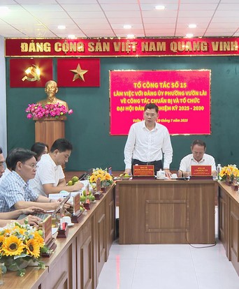 Tổ công tác số 15 kiểm tra công tác chuẩn bị Đại hội Đảng tại phường Hòa Hưng và Vườn Lài