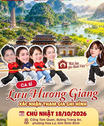Dàn nghệ sĩ ghi hình Mái ấm gia đình Việt tại Ninh Bình