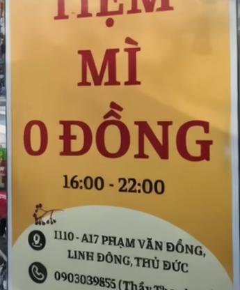 Tiệm mì 0 đồng, không người bán giữa lòng TP