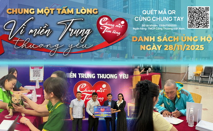 Danh sách khán giả ủng hộ Quỹ "Chung một tấm lòng: Vì miền Trung thương yêu" từ ngày 16 giờ ngày 27/11/2025 đến 16 giờ ngày 28/11/2025