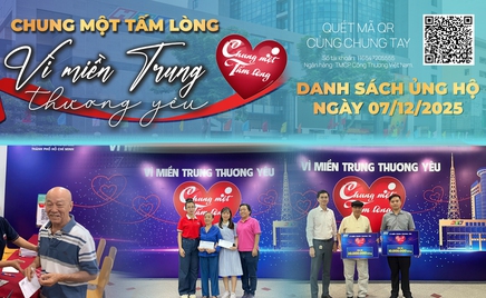 Danh sách khán giả ủng hộ quỹ “Chung một tấm lòng: Vì miền Trung thương yêu" từ ngày 16 giờ ngày 06/12/2025 đến 16 giờ ngày 07/12/2025