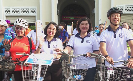 Phường Bến Thành tổ chức lễ diễu hành xe đạp "Đồng hành đổi mới - Vững bước tương lai"