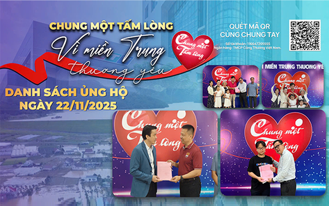 Danh sách khán giả ủng hộ quỹ “Chung một tấm lòng: Vì miền Trung thương yêu" từ ngày 21/11/2025 đến ngày 22/11/2025