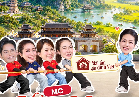 Dàn nghệ sĩ ghi hình Mái ấm gia đình Việt tại Ninh Bình