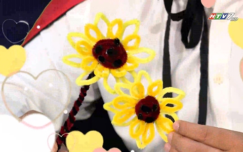 Làm hoa hướng dương bằng kẽm nhung