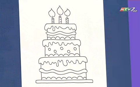 Cách vẽ bánh kem sinh nhật