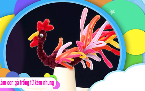 Cách làm con gà trống bằng kẽm nhung