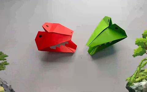 Gấp giấy tạo hình cá sấu