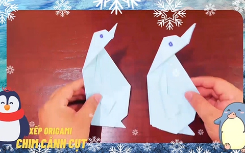 Gấp giấy Origami tạo hình chim cánh cụt