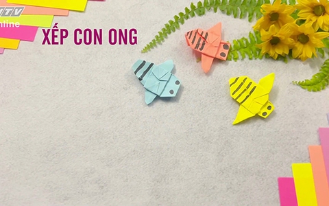 Cách xếp giấy hình con ong