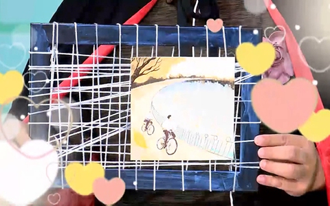 Làm khung tranh trang trí bằng len