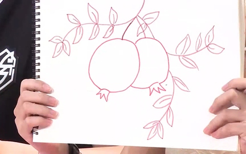 Cách vẽ cành lựu