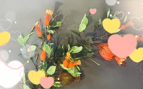 Cách làm cành lựu bằng giấy nhún