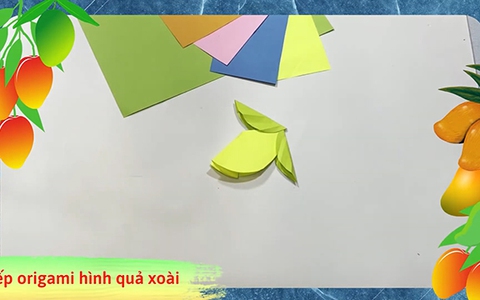 Gấp giấy Origami tạo hình quả xoài