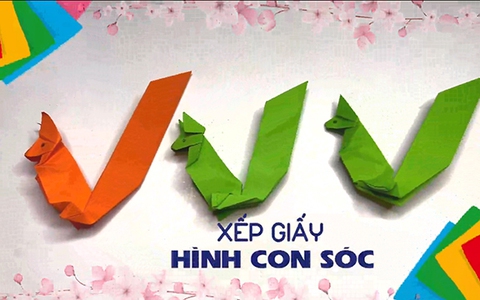 Gấp giấy tạo hình con sóc