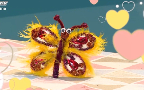 Tái chế muỗng nhựa thành chú bươm bướm