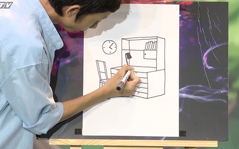 Cách vẽ tranh góc học tập