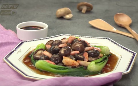 Cải thìa xào nấm đông cô thịt cua