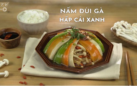 Nấm đùi gà hấp cải xanh