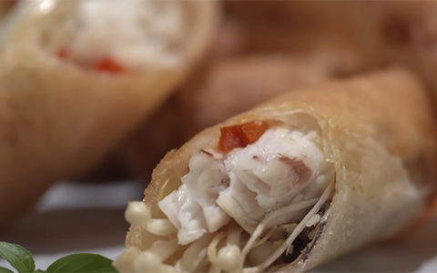 Chả giò nấm cá chẽm