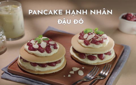 Béo ngọt pancake hạnh nhân đậu đỏ
