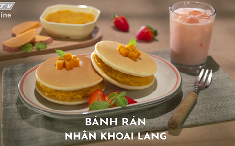 Ngọt mịn bánh rán nhân khoai lang