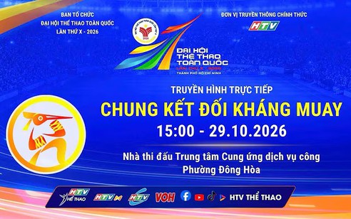 Trực tiếp: Chung kết đối kháng Muay và trao huy chương Đại hội Thể thao toàn quốc 2026