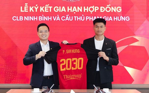 CLB Ninh Bình giữ chân tuyển thủ Gia Hưng đến năm 2030
