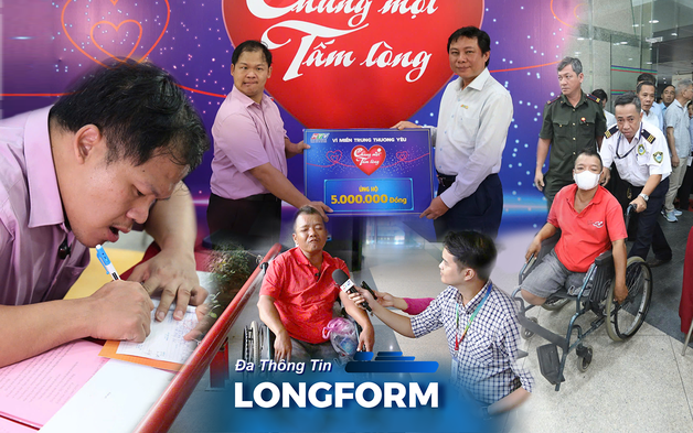 Tình người vượt nghịch cảnh: Hai chàng thanh niên khuyết tật "Chung một tấm lòng: Vì miền Trung thương yêu"