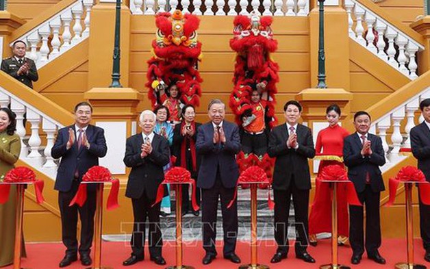 Tổng Bí thư Tô Lâm, Chủ tịch nước Lương Cường dự khánh thành công trình Trụ sở làm việc Cơ quan Chủ tịch nước