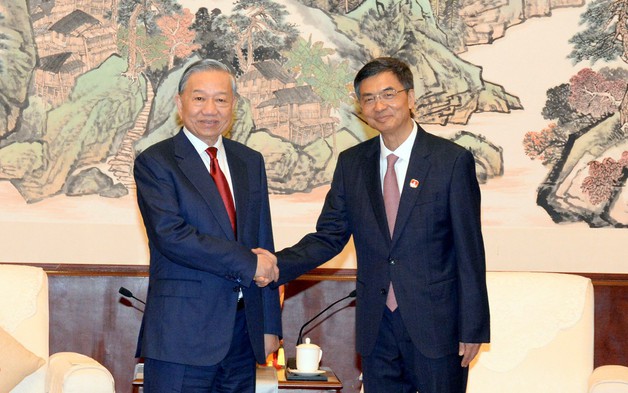 Tổng Bí thư, Chủ tịch nước Tô Lâm tiếp Bí thư Khu ủy Quảng Tây, Trung Quốc Trần Cương