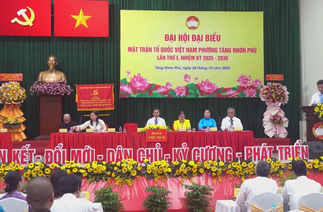 Tổ chức Đại hội Đại biểu MTTQ Việt Nam lần thứ I, nhiệm kỳ 2025 - 2030 tại phường Tăng Nhơn Phú